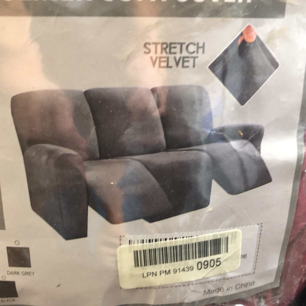 Easy Going 8 Piece Recliner Sofa Stretch Velvet Slipcover - Picture 2 of 4